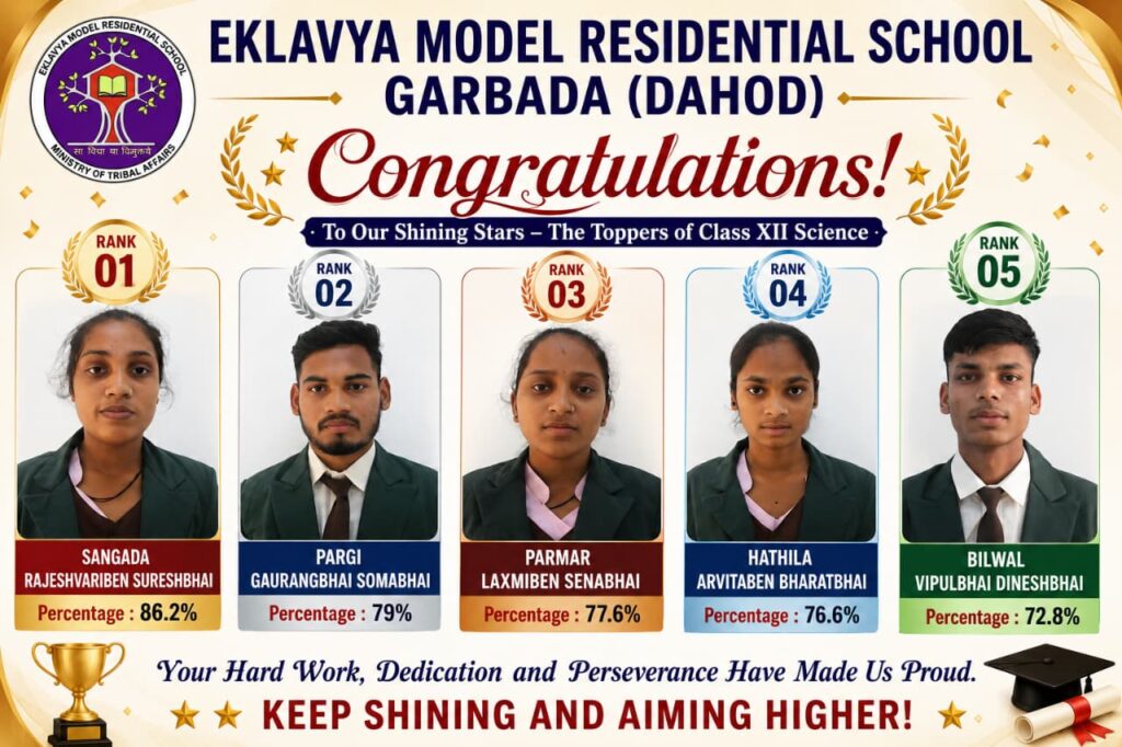 Result of students pics of 12th science of EMRS Garbada Dahod